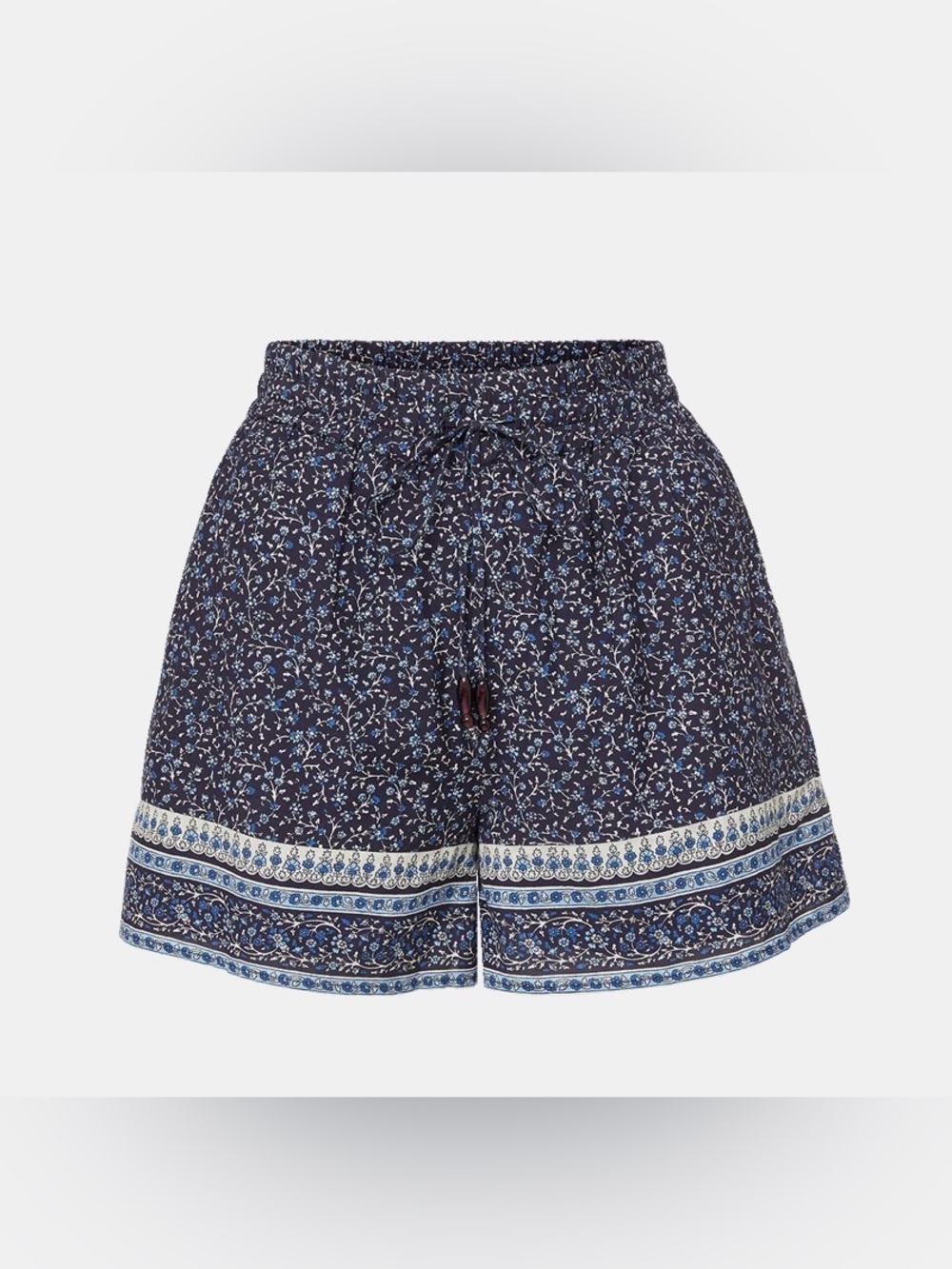 NWT Veronica Beard Vilvaldi Floral Short Navy Cotton-Voile Short Size XS